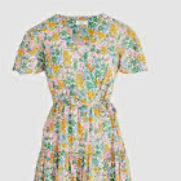 J.Crew x Liberty Floral Faux Wrap Flutter Sleeve Maxi Dress Pockets size 8 - Picture 1 of 13